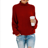 Dicker Brooke-Pullover für Damen – Rot