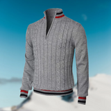 Martin - der elegante herrenpullover mit kragen – Grau