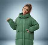 Modische daunenjacke in grau – Grün