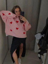 Vita – übergroßer pullover – Hellrosa