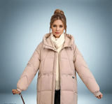 Modische daunenjacke in grau – Khaki