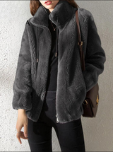Sheena - stylischer wintermantel für damen – Grau