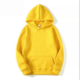 Damen-Kapuzenpullover – gemütlicher, übergroßer Kapuzenpullover mit Tasche – Gelb