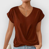 Olivia | V-AUSSCHNITT TOP – Braun