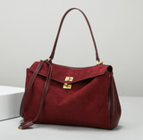 Luxuriöse vegane Leder Tote Bag – Rotes Wildleder