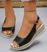 Ange | Elegante orthopädische Sandale für Damen – Schwarz