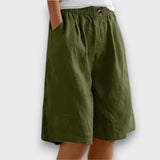 Lerine – Relaxed Shorts mit natürlichem Komfort – Armeegrün