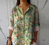 Damen Elegante Button Down Hemd | Blumen Bedrucken – Mehrfarbig 4