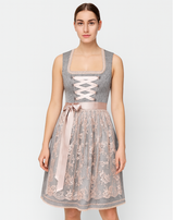 Heidi Dirndl Damen – Modernes Kleid für Oktoberfest – Grau