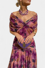 Tamsyn - Florales Maxikleid mit weicher Haptik – Lila