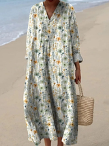 Okta™ | Schöner Blumenmuster-Cardigan mit Knöpfen – Kleid