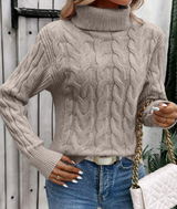 Johanna | Warmer pullover aus Baumwolle mit Rollkragen – Aprikose