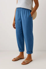 Romina™ Klassische Leinenhose – Blau