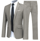 Herren-Anzug im Zweiteiligen Set | schlanke Silhouettenform – Grau