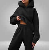 Josephine trainingsanzug - lässiges 2-teiliges set aus kapuzenpulli und jogginghose für frauen – Schwarz