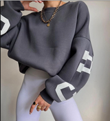 Klassischer übergroßer pullover – finley – Hellgrau
