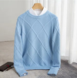 Aro - modischer herrenpullover für kalte tage – Himmelblau
