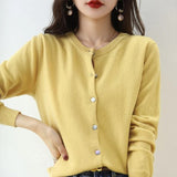 Evelyn – dünne strickjacke für den frühling – Gelb