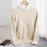 Aro - modischer herrenpullover für kalte tage – Beige