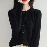 Evelyn – dünne strickjacke für den frühling – Schwarz