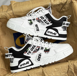 Freya – schuhe mit dicken sohlen – Schwarz - Weiß