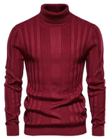 Klassischer gerippter rollkragenpullover für herren – Rot