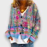 Esmira – Strickjacke mit Muster – Blau