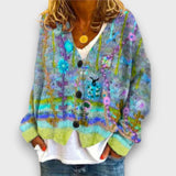 Esmira – Strickjacke mit Muster – Grün