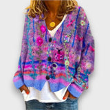 Esmira – Strickjacke mit Muster – Violett