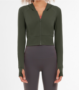 Merna Beschnittener Kapuzenpullover – Grün