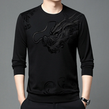 Mihnea – bequemes herren-sweatshirt mit rundhalsausschnitt – Schwarz