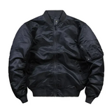 Timoteo | zeitlose klassische piloten-bomber-herrenjacke – Schwarz