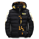 Warme daunenwinterjacke für männer – Schwarz