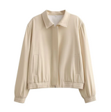 Scarlett – warm wattierte damenjacke mit kapuze – Beige