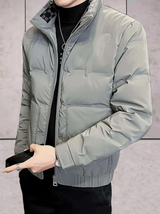 Wattierte jacke mit hohem Kragen - toni – Grau