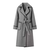 Mariana – leichterer, längerer patchwork-mantel – Gray