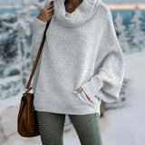 Ulrike - eleganter damen-schildkrötenpanzer-pullover – Helles Grau