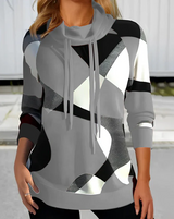 Vera | farbblockpullover mit kapuze – Grau
