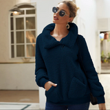 Unjust – gestrickter winterpullover für damen – lässig und warm – Marineblau