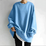 Oversized-pullover - weiter, langärmeliger damenpullover mit lockerer passform – Hellblau