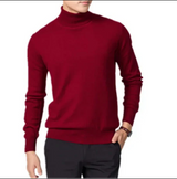 Deep Knife - eleganterer rollkragenpullover für herren - klassischerer rippenpullover – Dunkelrot