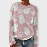 Simone winterlicher damenstrickpullover - wärme und stil für die kalte jahreszeit – Rosa