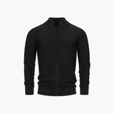 Tobias - stylischer bequemer herrenpullover mit reißverschluss – Schwarz