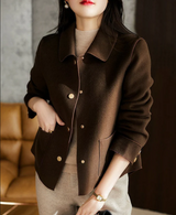 Zidena | schlichte wolljacke – Braun