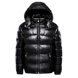 Daunenjacke glänzend schwarz – Schwarz