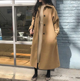 Chloe - eleganter wintermantel für damen, lang und warm – Khaki