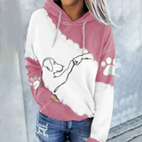 Cornelia | verspielter damen-hoodie mit hundeprint – Rosa