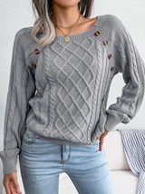 Ursa - sexy und modischer strickpullover für damen – Grau