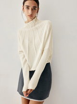 Lana | kuscheliger rollkragenpullover für frauen – Aprikose