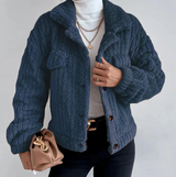 Weiche, dicke jacke imitiert – Blau